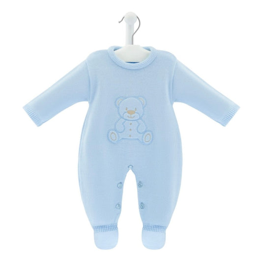 Blue Teddy Bear Knitted Onesie