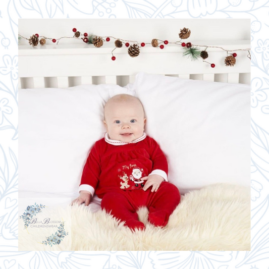 My First Christmas Velour Sleepsuit