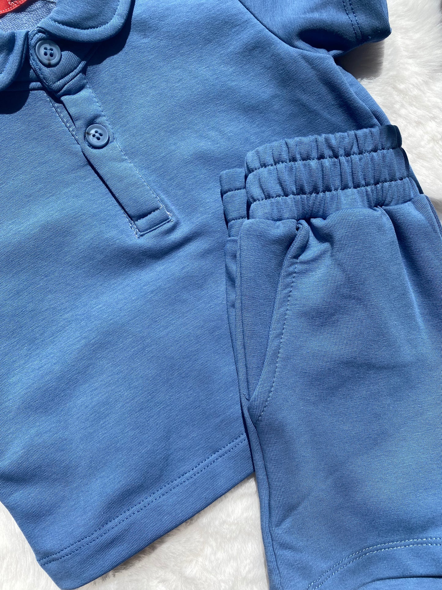 Baby Boys Blue Two-Piece Shorts Set