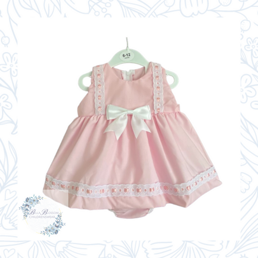 Pink Dress with Bow and Matching Knickers