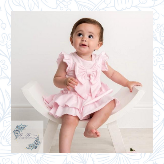 Caramelo pink pelpum bow romper