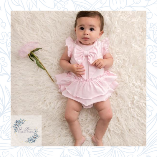 Caramelo pink pelpum bow romper