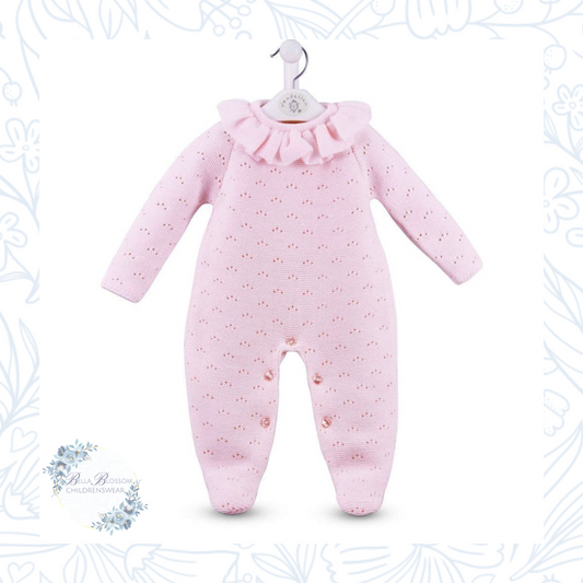 Pink Ruffle Neck Onesie