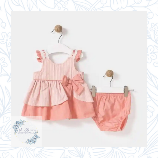 Baby Girls Stripe Spanish Dress & Panties Set