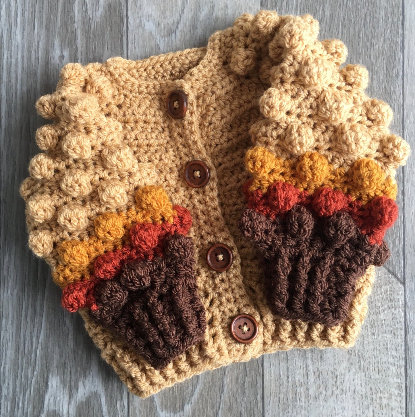 Handmade Autumn Ombré Sleeve Cardigan