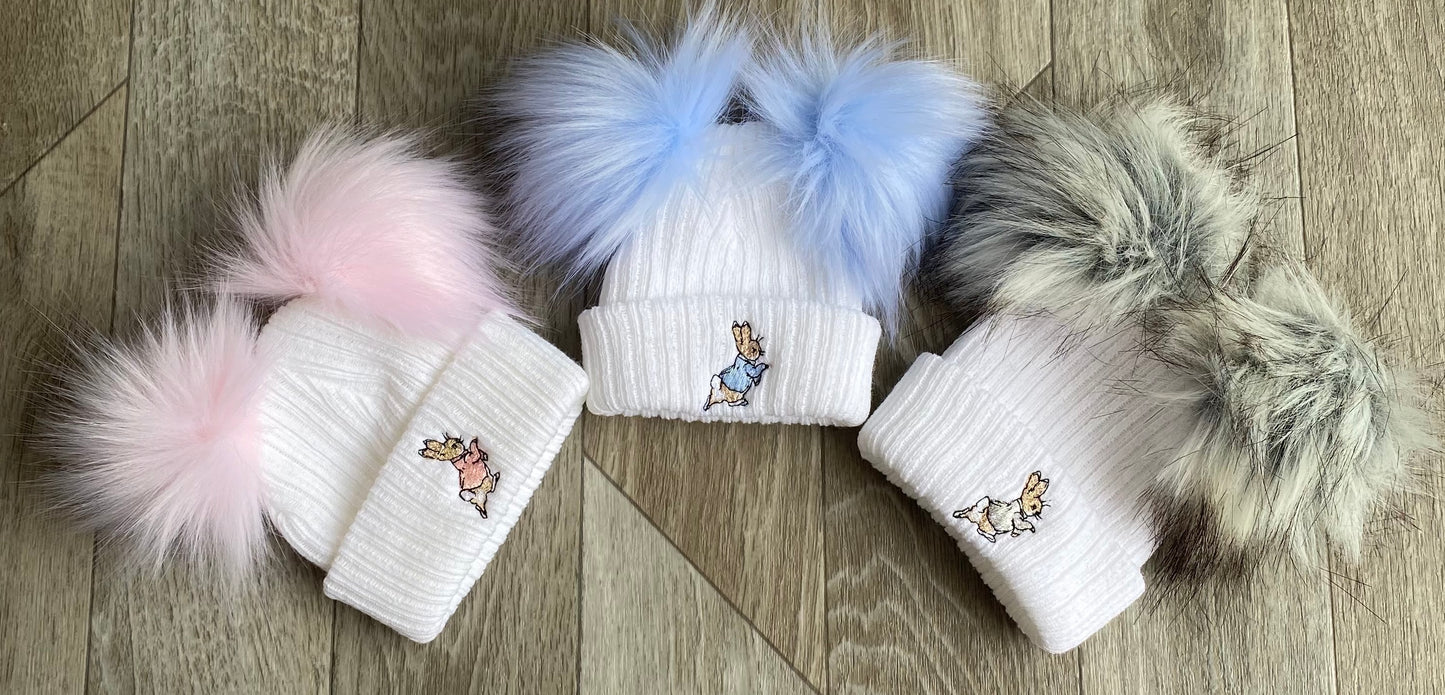 peter rabbit kids bobble hats