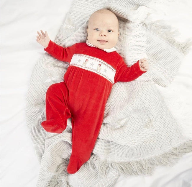 velour Christmas sleepsuit