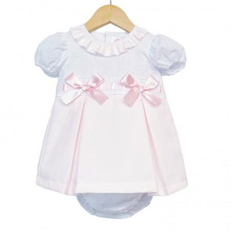 Pink Waffle Dress with Bloomers