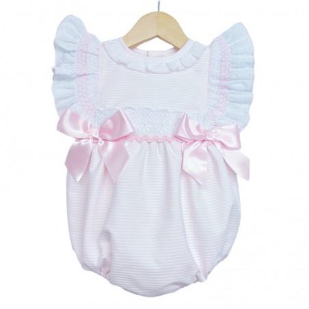 Pink Smocked Frilly Romper