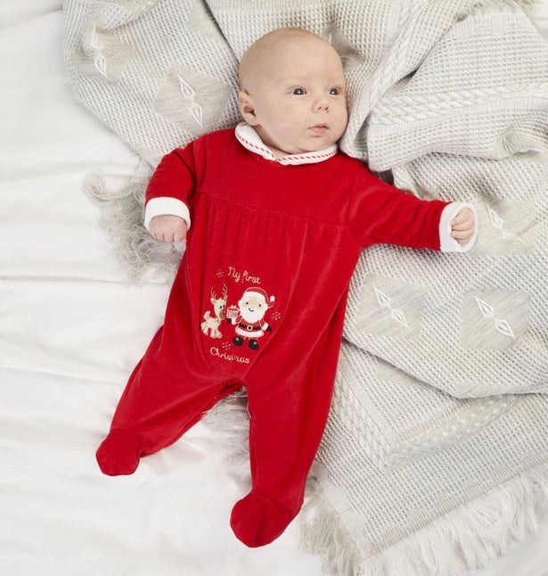 Christmas Velour Sleepsuit