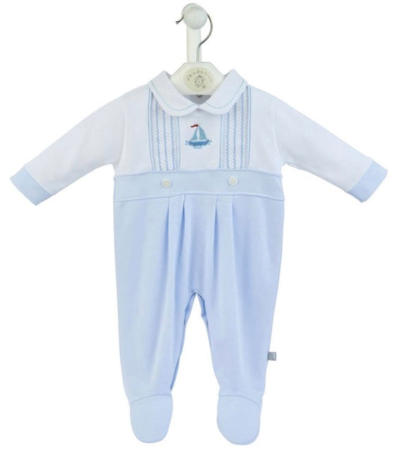 Sailboat Boys Smocked Romper / Sleepsuit