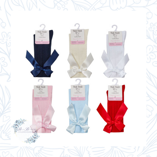 Baby/Toddler Bow Cable Knee High Socks