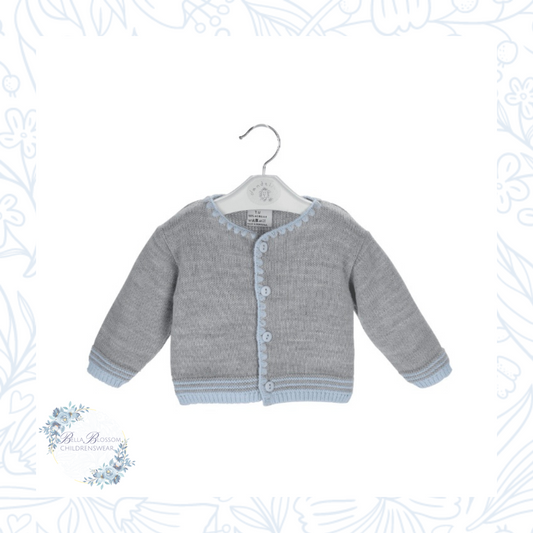 Blue & Grey Boys Knitted Cardigan