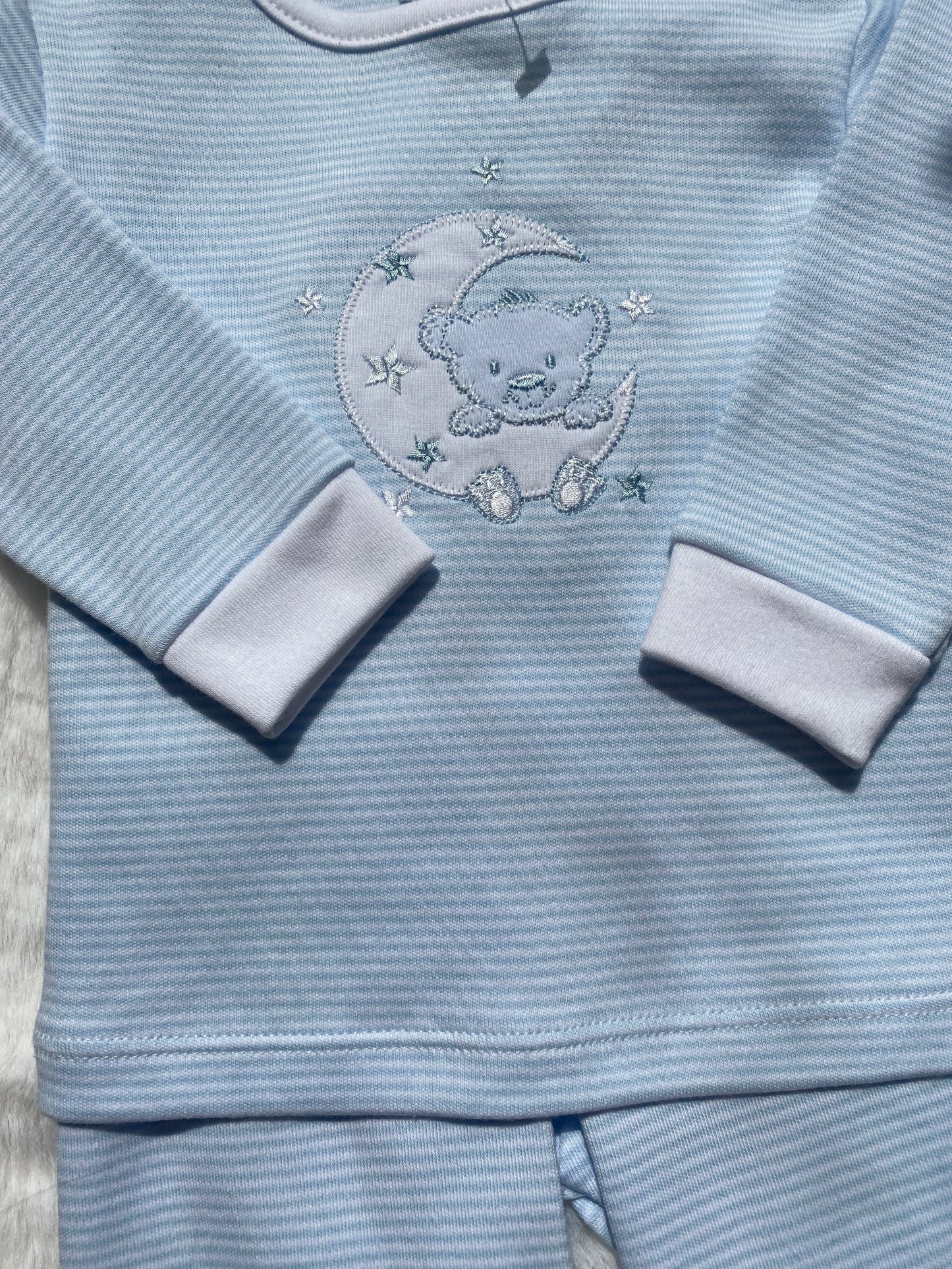 Blue Teddy Bear Striped Pyjamas