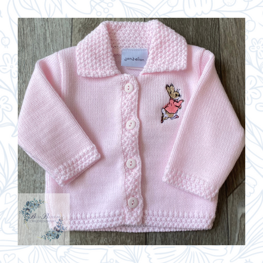 Pink Peter Rabbit Cardigan Embroidered Knitted