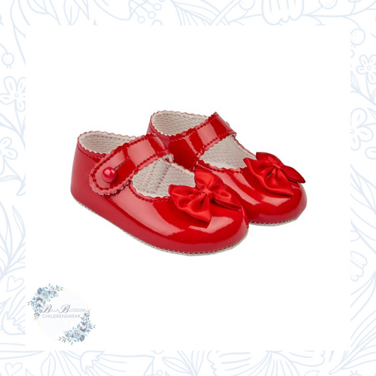 Red Bow Button Shoe