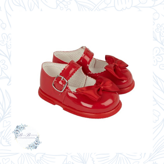 Girls Red Bow First Walker Shoes