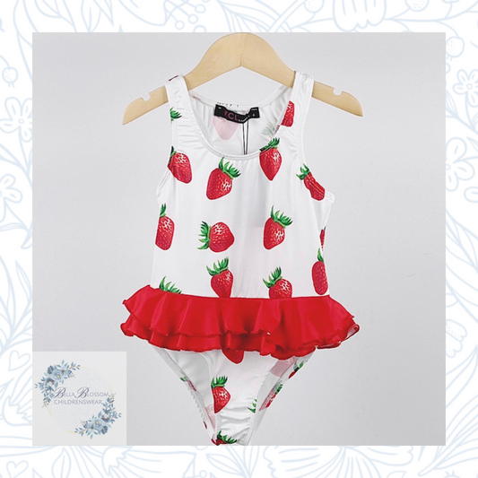 Strawberry Print Frilled Swimsuit