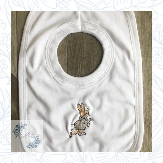 White Peter Rabbit Bib