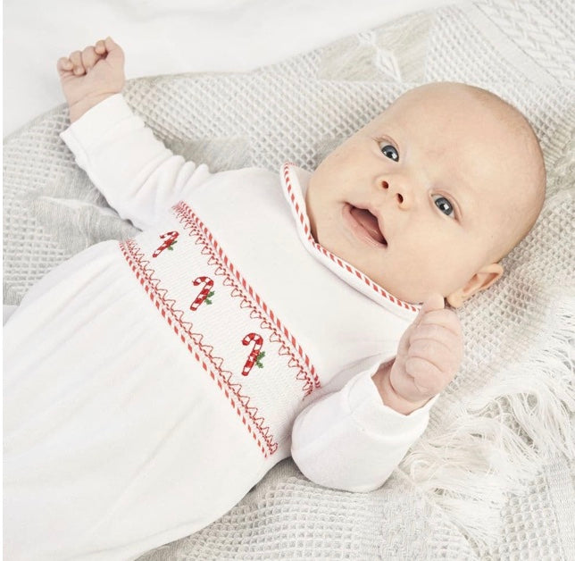 Candy Canes Velour Sleepsuit