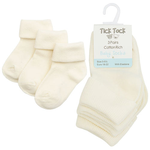 Baby/Toddler Turn Over Top Ankle Socks 3PK