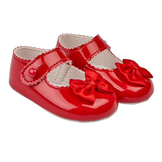 Red Bow Button Shoe