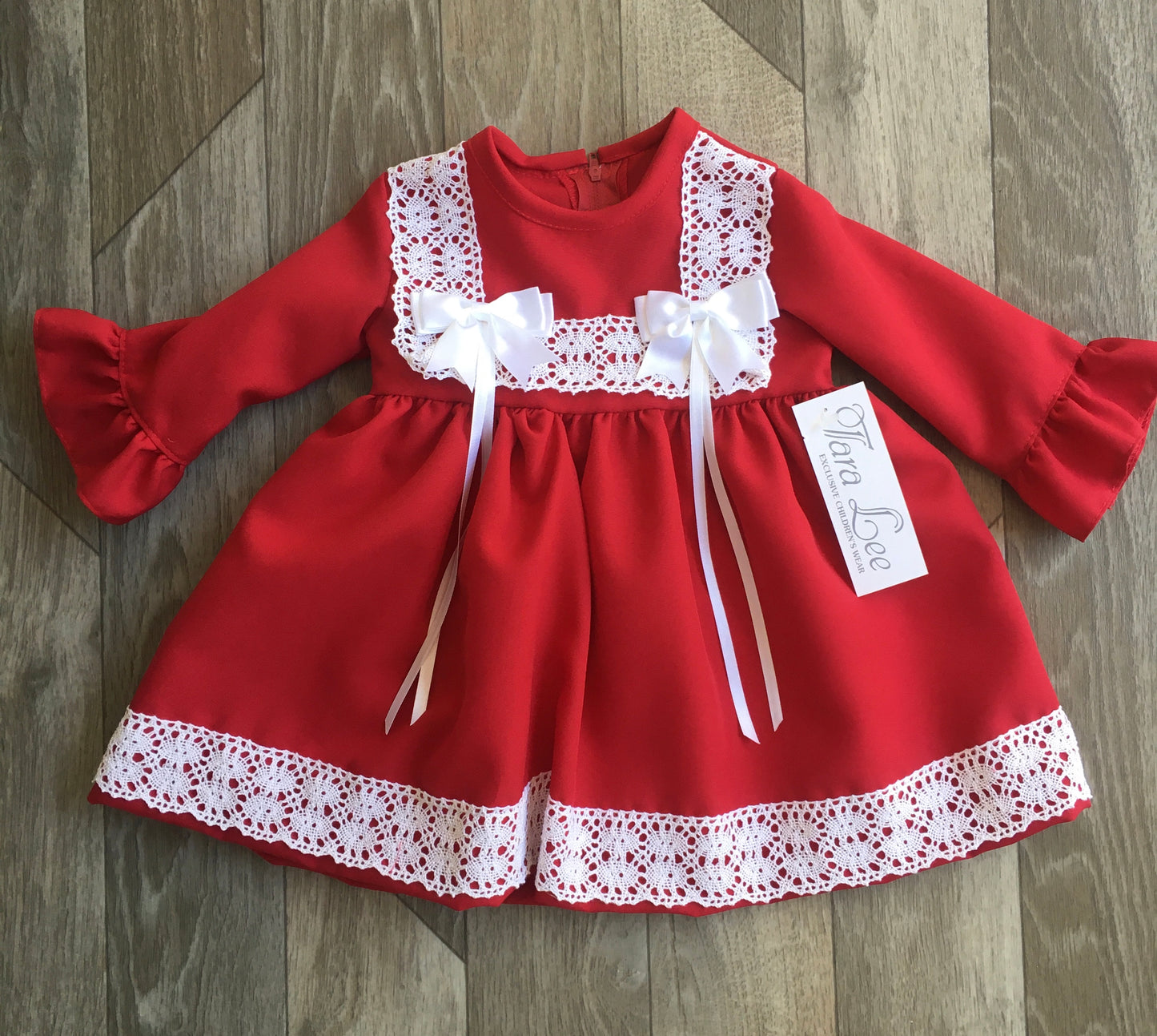 Babies Red Long Sleeve Dress