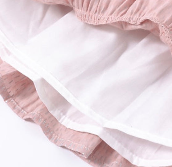 Girls Grey Top & Pink Skirt Set
