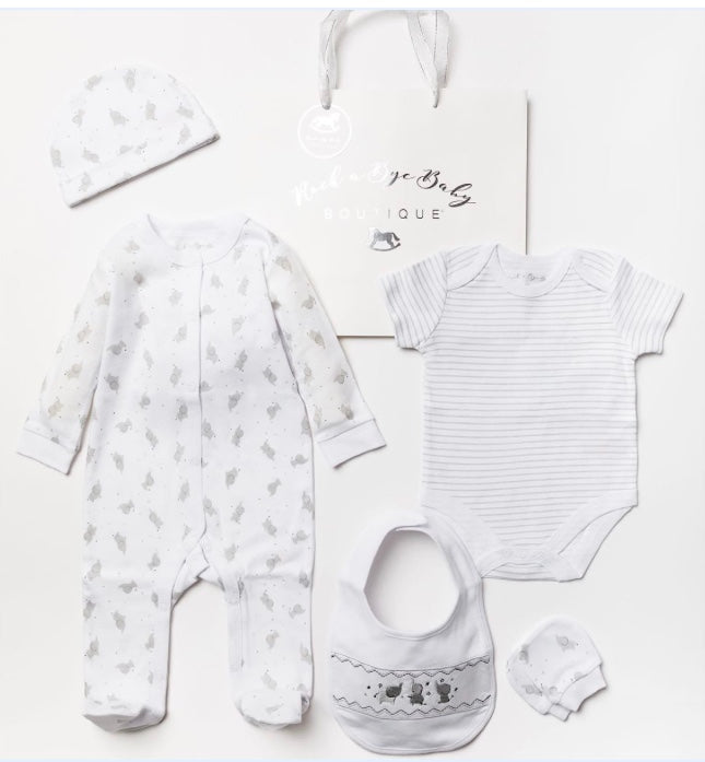 Unisex Gift Set - Elephant 6 Piece New baby / Baby Shower Gift Set