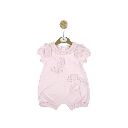 Pink Diamante Flower Romper