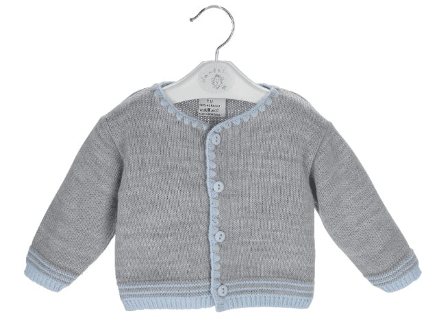 Blue & Grey Boys Knitted Cardigan