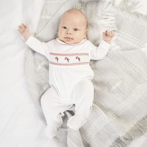 Candy Canes Velour Sleepsuit