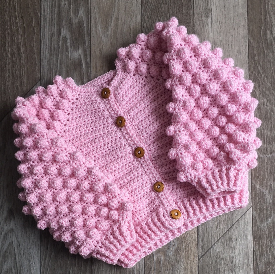 Bobble Sleeve Knitted Cardigan